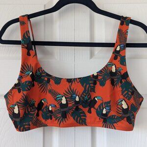 🆕 NWOT MeUndies Scoop Bikini 1.0 Swim Top | Tangerine Toucan